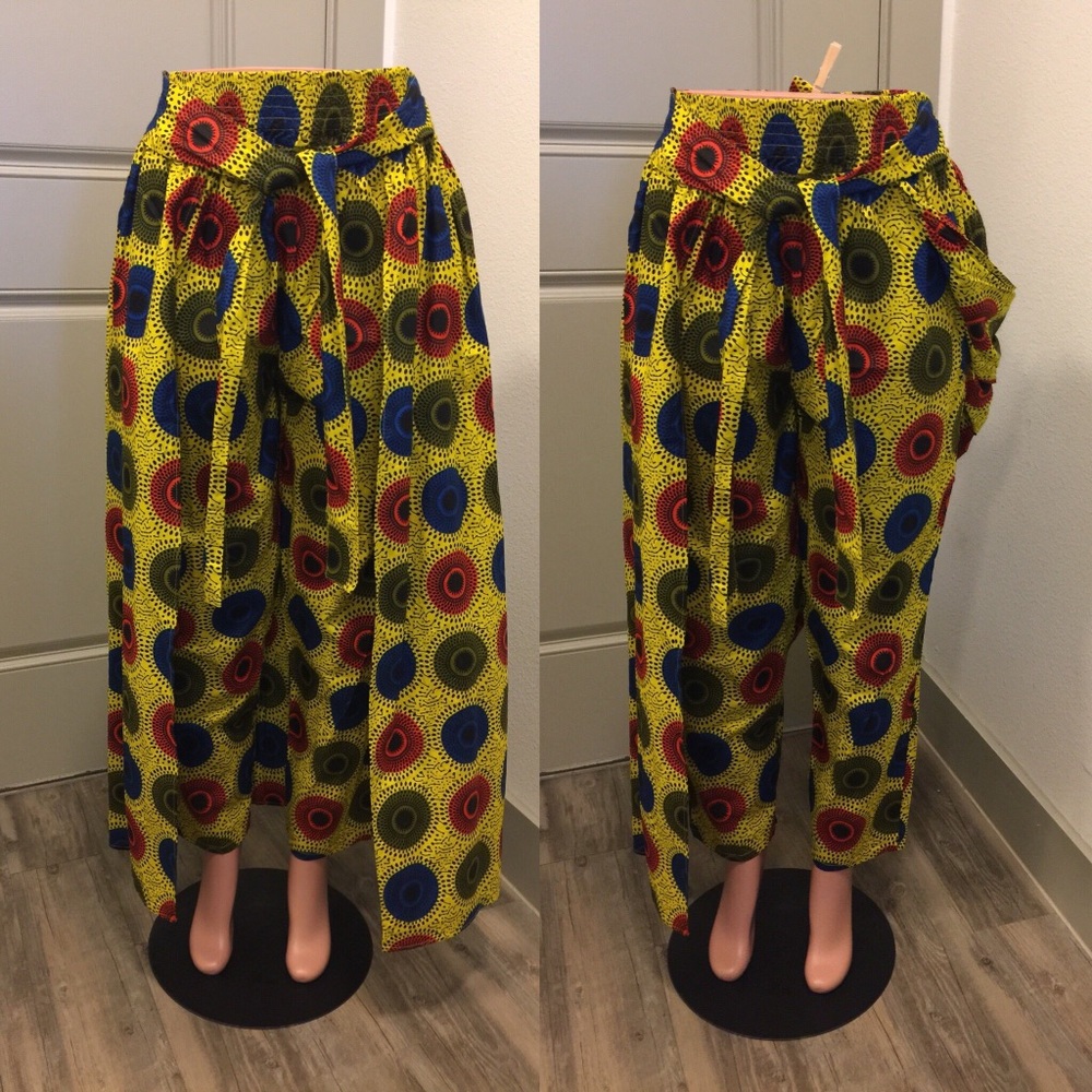 African Print Pants with Train